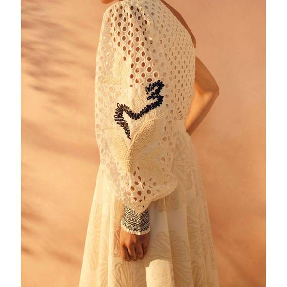 NEW MARIE OLIVER tish one shoulder top in raffia - Picture 5 of 5